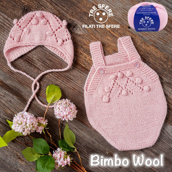 Gomitolo di pura lana merinos extrafine Bimbo Wool da 50 gr. +- 145 mt. della Tre Sfere