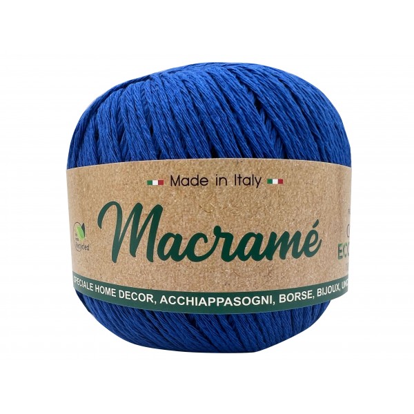 Gomitolo cordoncino da 150 gr. 200 mt. Macrame Barbante 80% cotone 20% poliestere interamente riciclato oeko-tex®