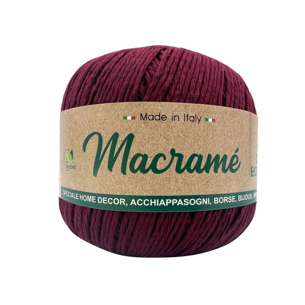 Gomitolo cordoncino da 150 gr. 200 mt. Macrame Barbante 80% cotone 20% poliestere interamente riciclato oeko-tex®