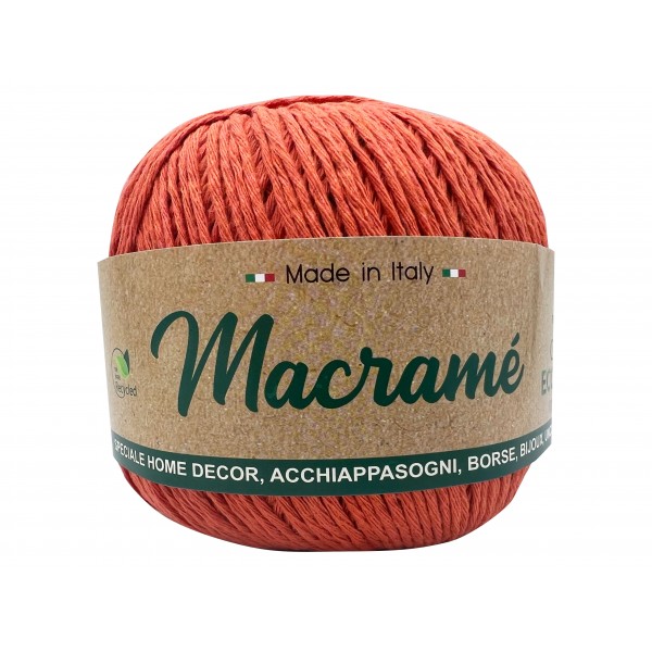 Gomitolo cordoncino da 150 gr. 200 mt. Macrame Barbante 80% cotone 20% poliestere interamente riciclato oeko-tex®