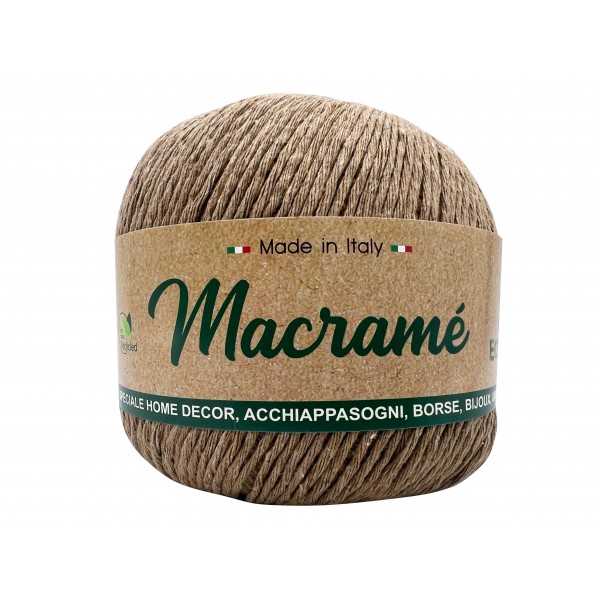 Gomitolo cordoncino da 150 gr. 200 mt. Macrame Barbante 80% cotone 20% poliestere interamente riciclato oeko-tex®