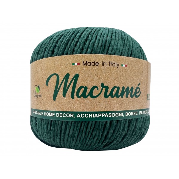 Gomitolo cordoncino da 150 gr. 200 mt. Macrame Barbante 80% cotone 20% poliestere interamente riciclato oeko-tex®