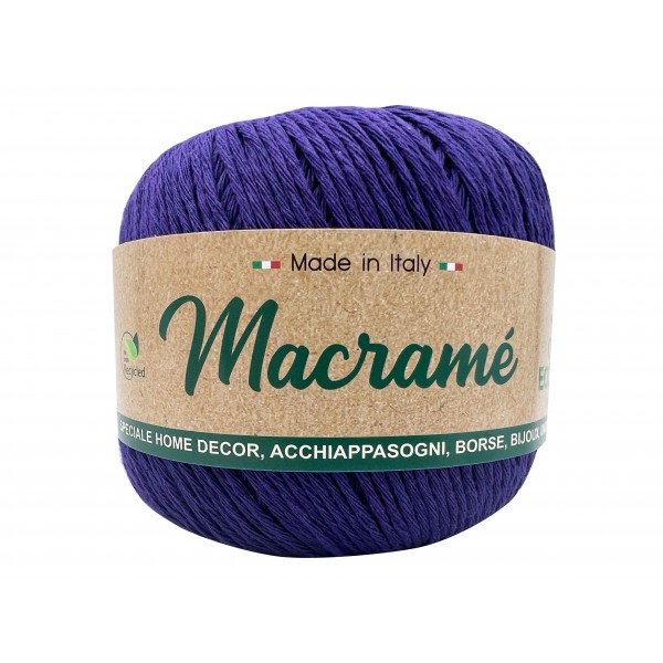 Gomitolo cordoncino da 150 gr. 200 mt. Macrame Barbante 80% cotone 20% poliestere interamente riciclato oeko-tex®