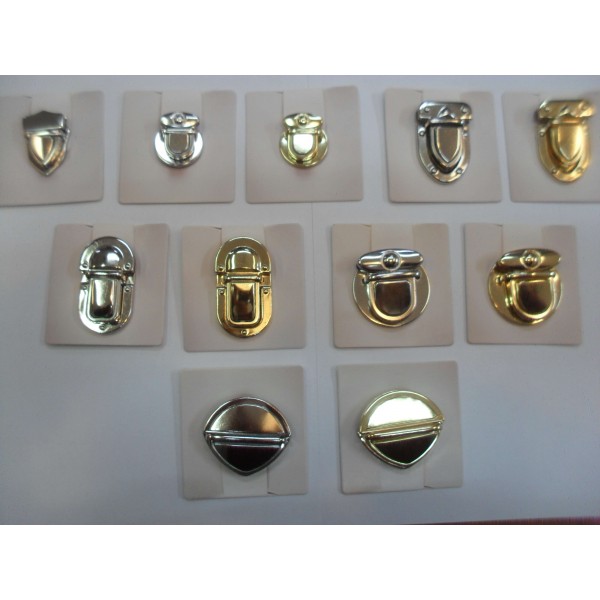 Chiusura a scatto in metallo per rifiniture borse e accessori vari modelli