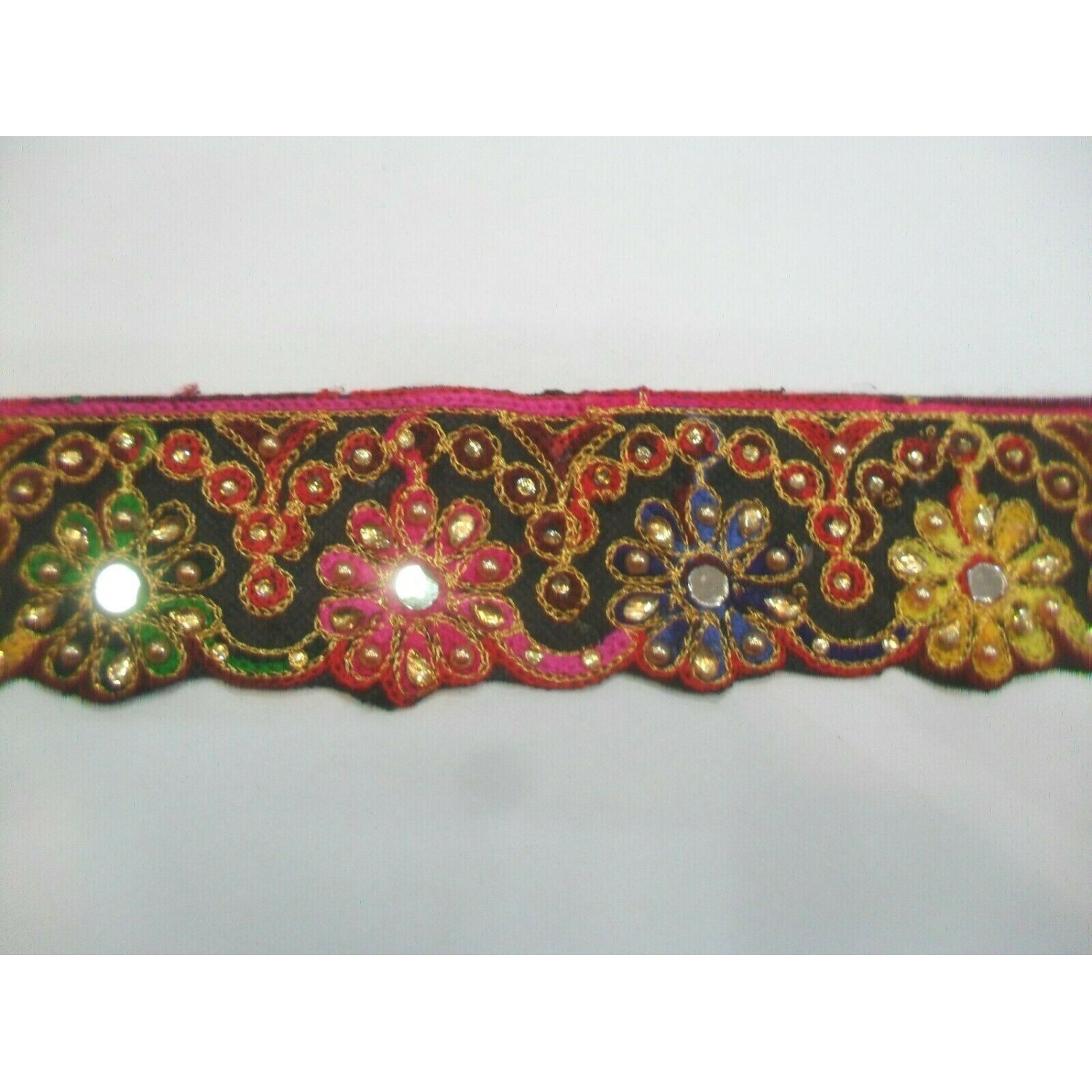 1 mt passamaneria gallone ricamato h. 6,5 cm. x decorazioni abbigliamento, borse, coffe e varie