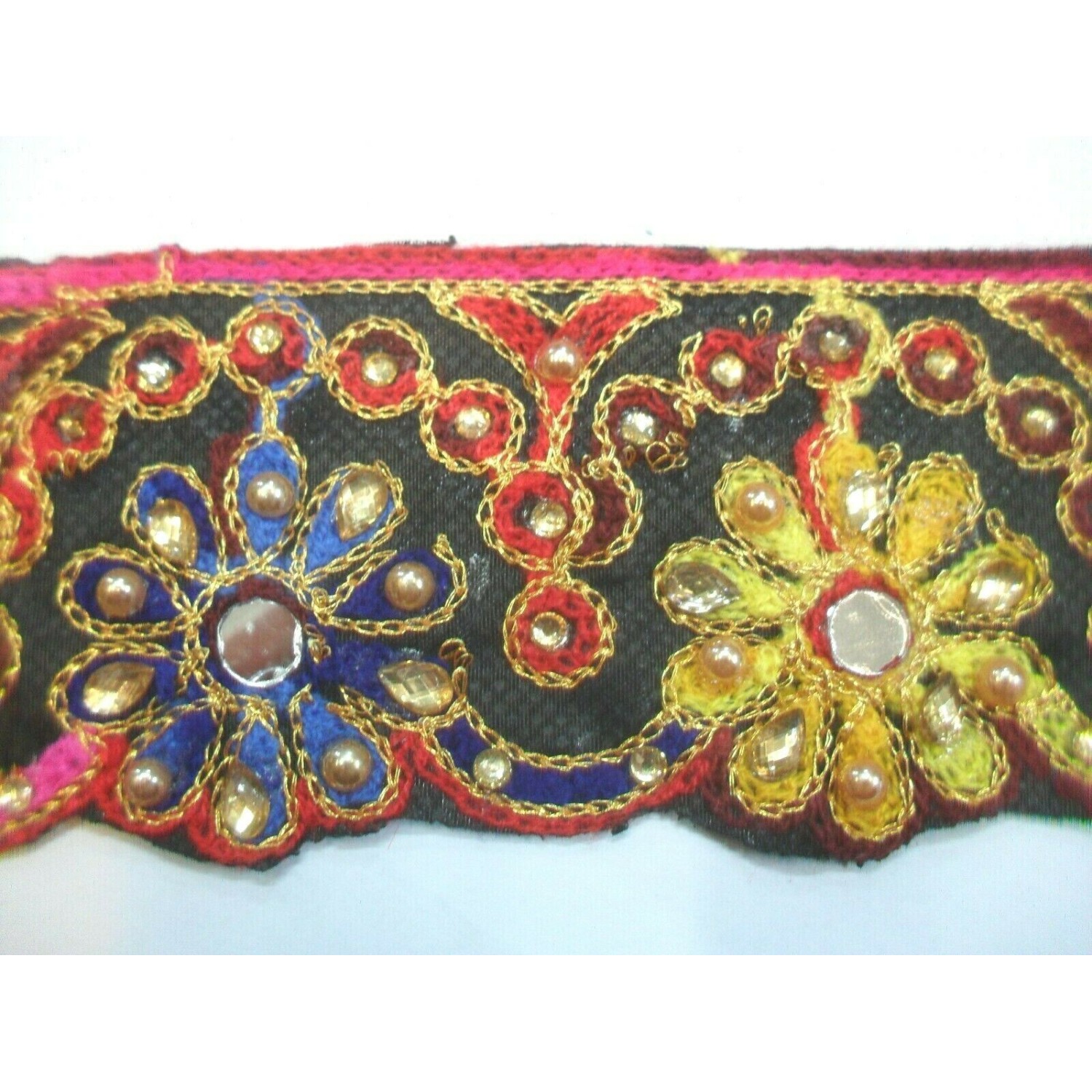 1 mt passamaneria gallone ricamato h. 6,5 cm. x decorazioni abbigliamento, borse, coffe e varie