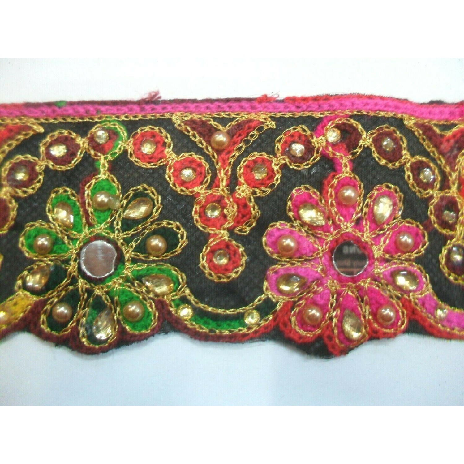 1 mt passamaneria gallone ricamato h. 6,5 cm. x decorazioni abbigliamento, borse, coffe e varie