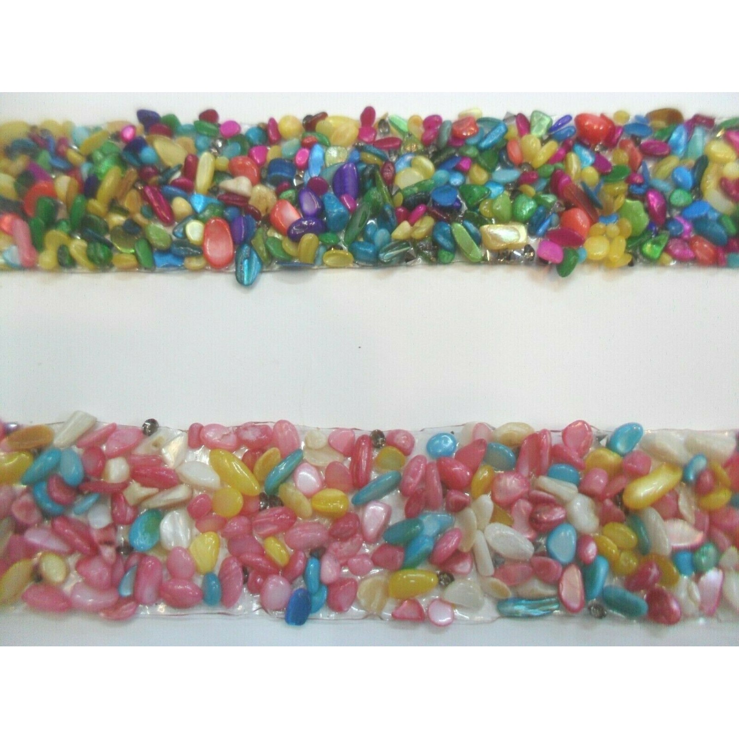 50 cm. passamaneria gallone termo con pietre altezza 3 cm. per decorazioni abbigliamento, borse e coffe