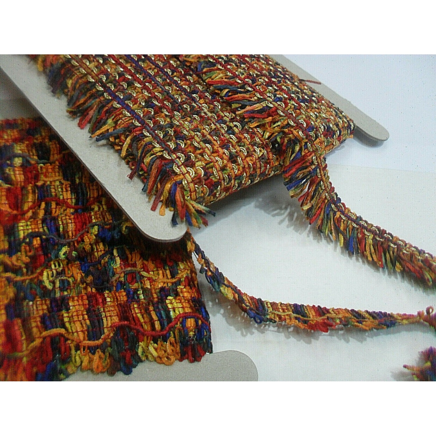 1 metro. passamaneria ciniglia frangia o punta multicolor a scelta per decorazioni varie