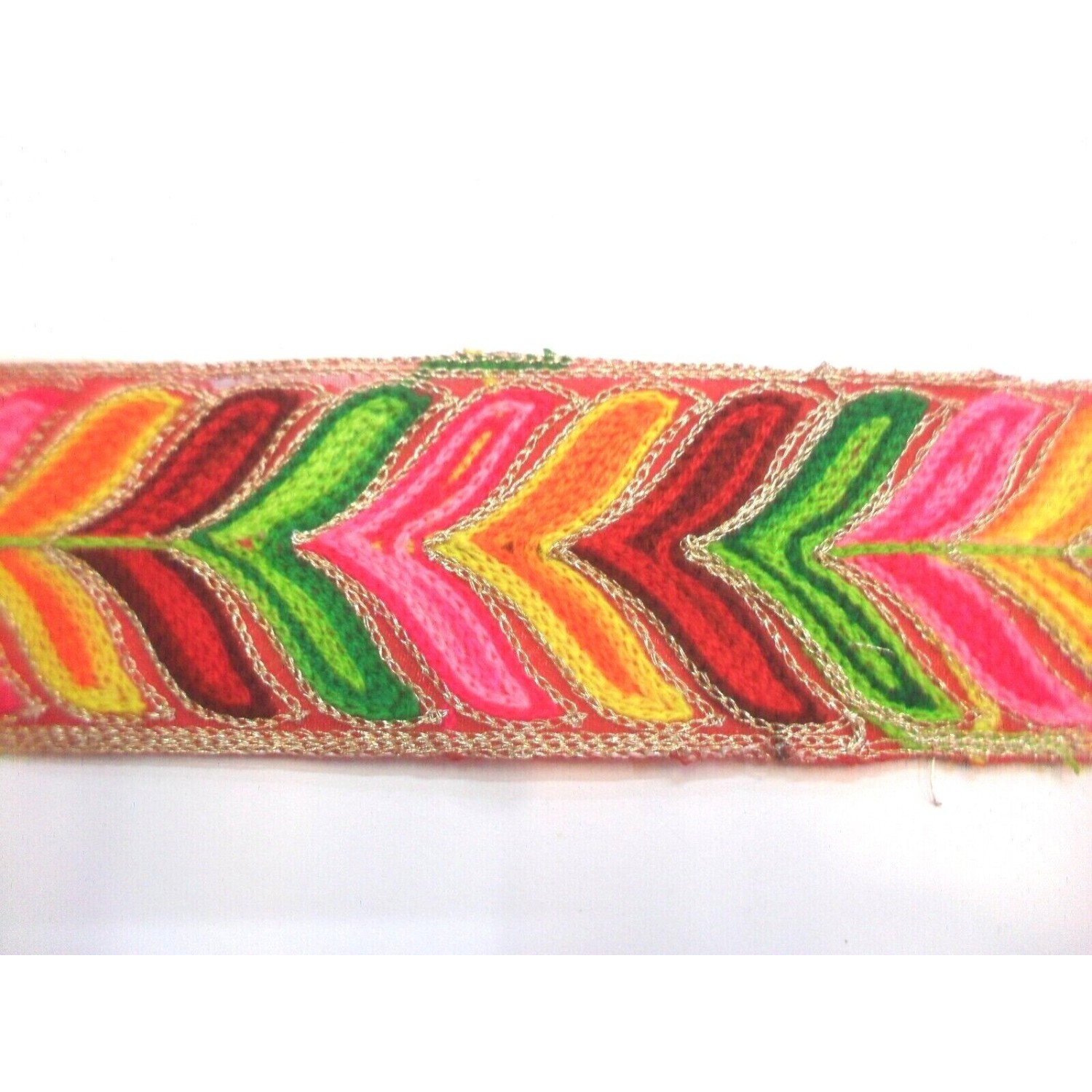 1 mt passamaneria gallone ricamato altezza 5 cm. per decorazioni abbigliamento, borse e coffe