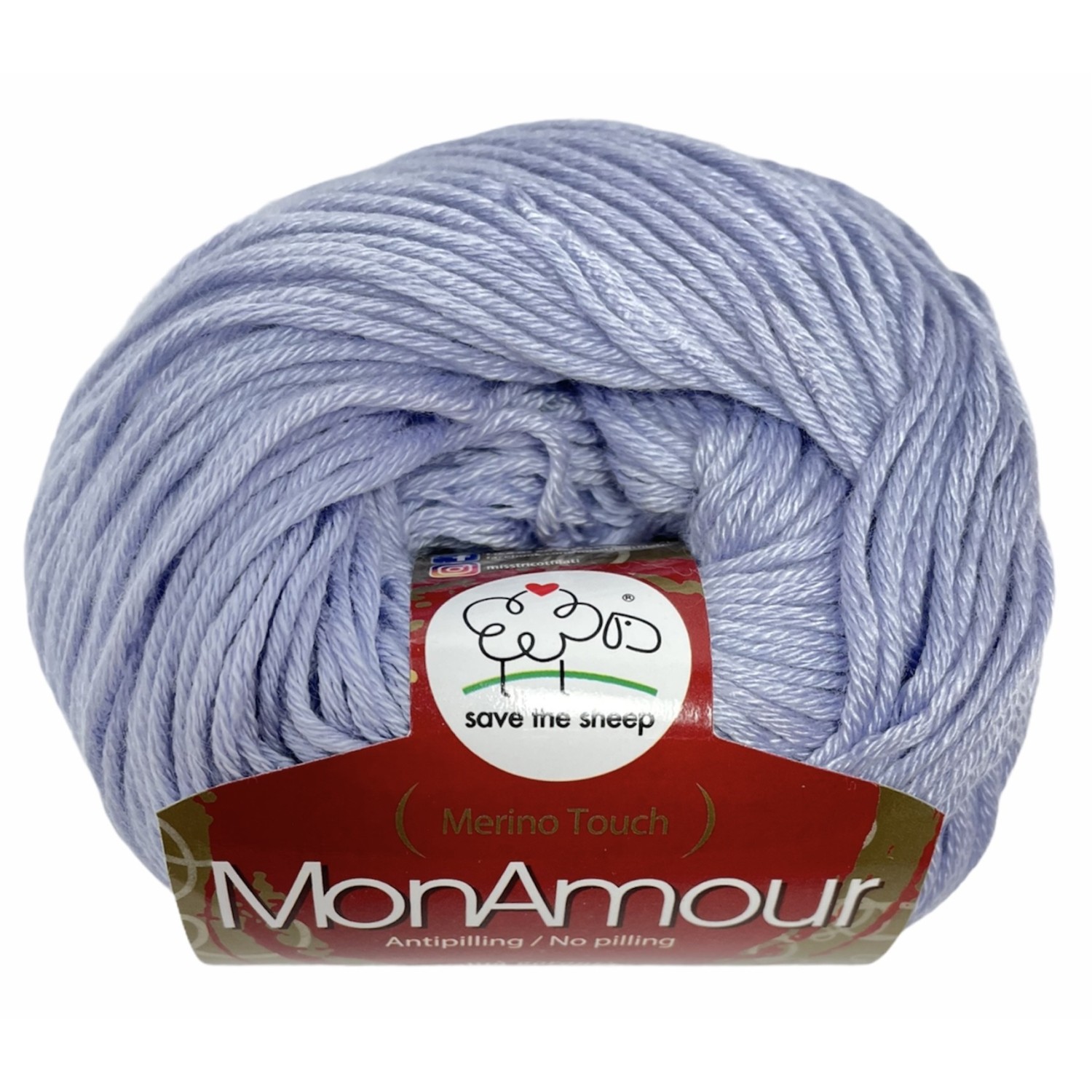 Gomitolo microfibra 100% (Merino Touch) MonAmour Miss Tricot Filati 50 gr. +- 135 mt.