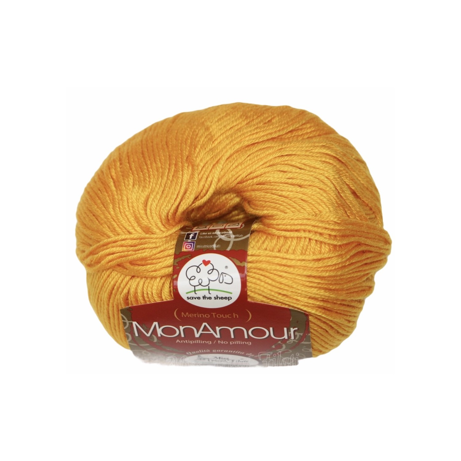 Gomitolo microfibra 100% (Merino Touch) MonAmour Miss Tricot Filati 50 gr. +- 135 mt.