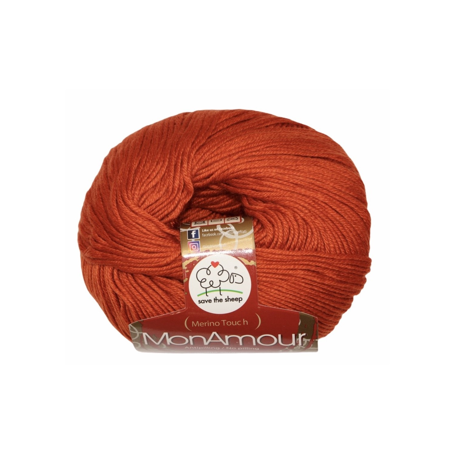 Gomitolo microfibra 100% (Merino Touch) MonAmour Miss Tricot Filati 50 gr. +- 135 mt.
