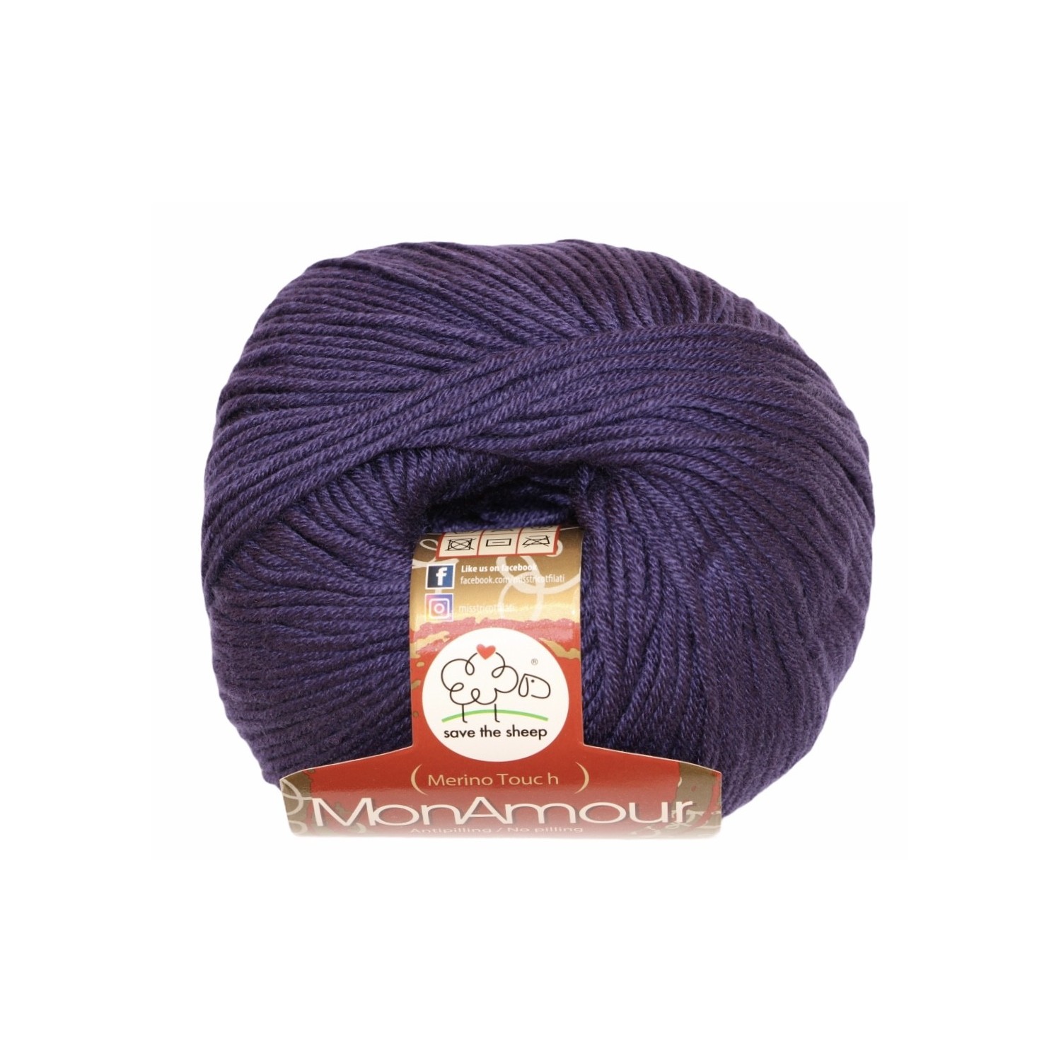 Gomitolo microfibra 100% (Merino Touch) MonAmour Miss Tricot Filati 50 gr. +- 135 mt.