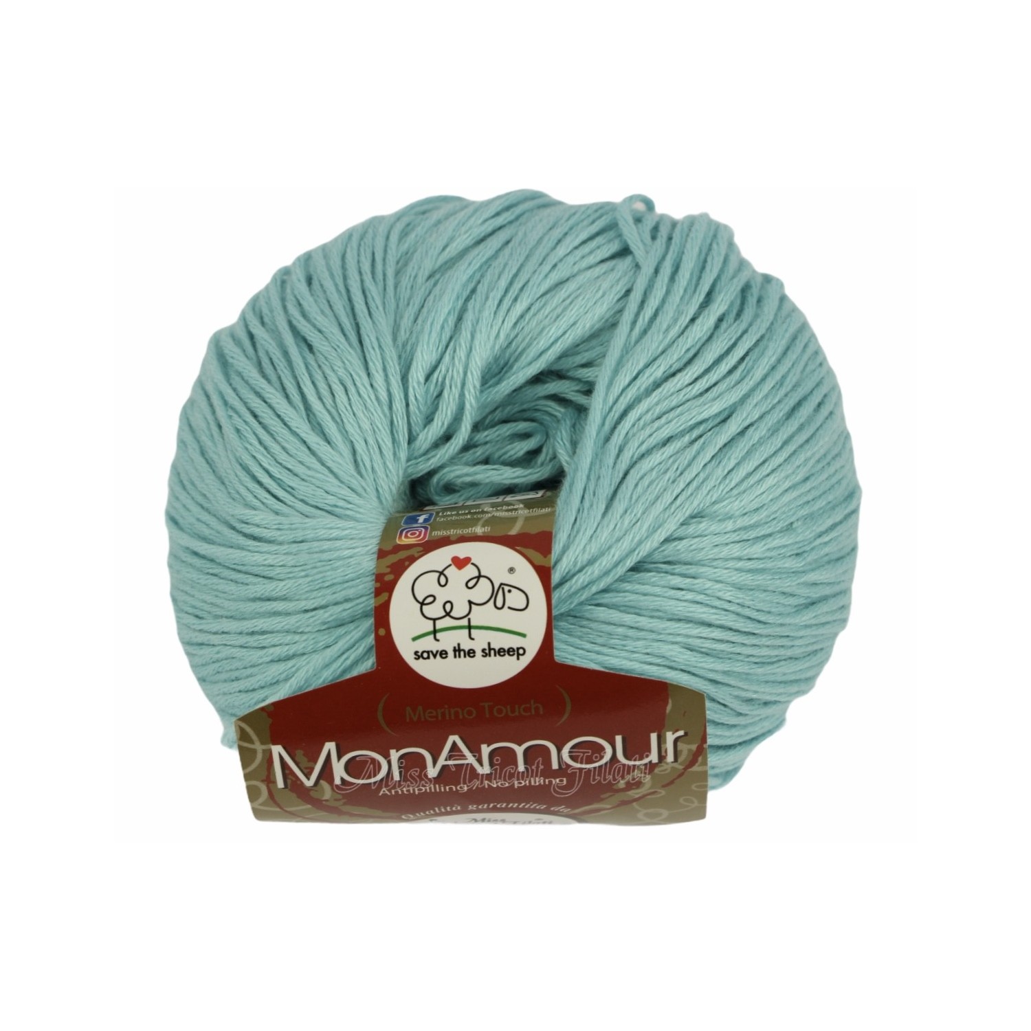 Gomitolo microfibra 100% (Merino Touch) MonAmour Miss Tricot Filati 50 gr. +- 135 mt.