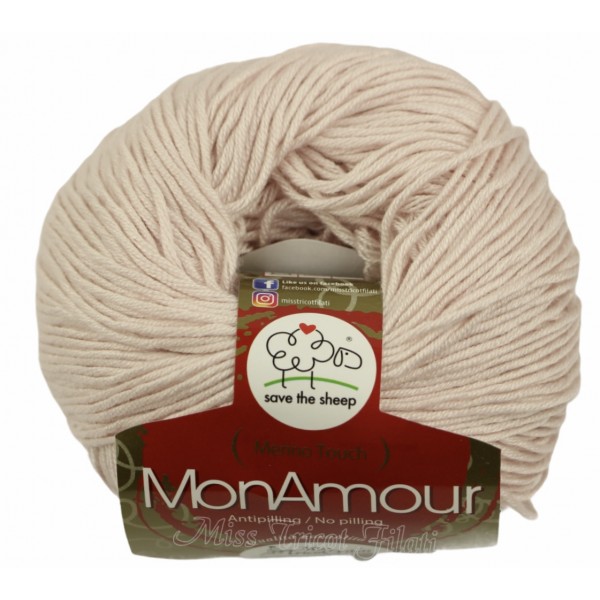 Gomitolo microfibra 100% (Merino Touch) MonAmour Miss Tricot Filati 50 gr. +- 135 mt.