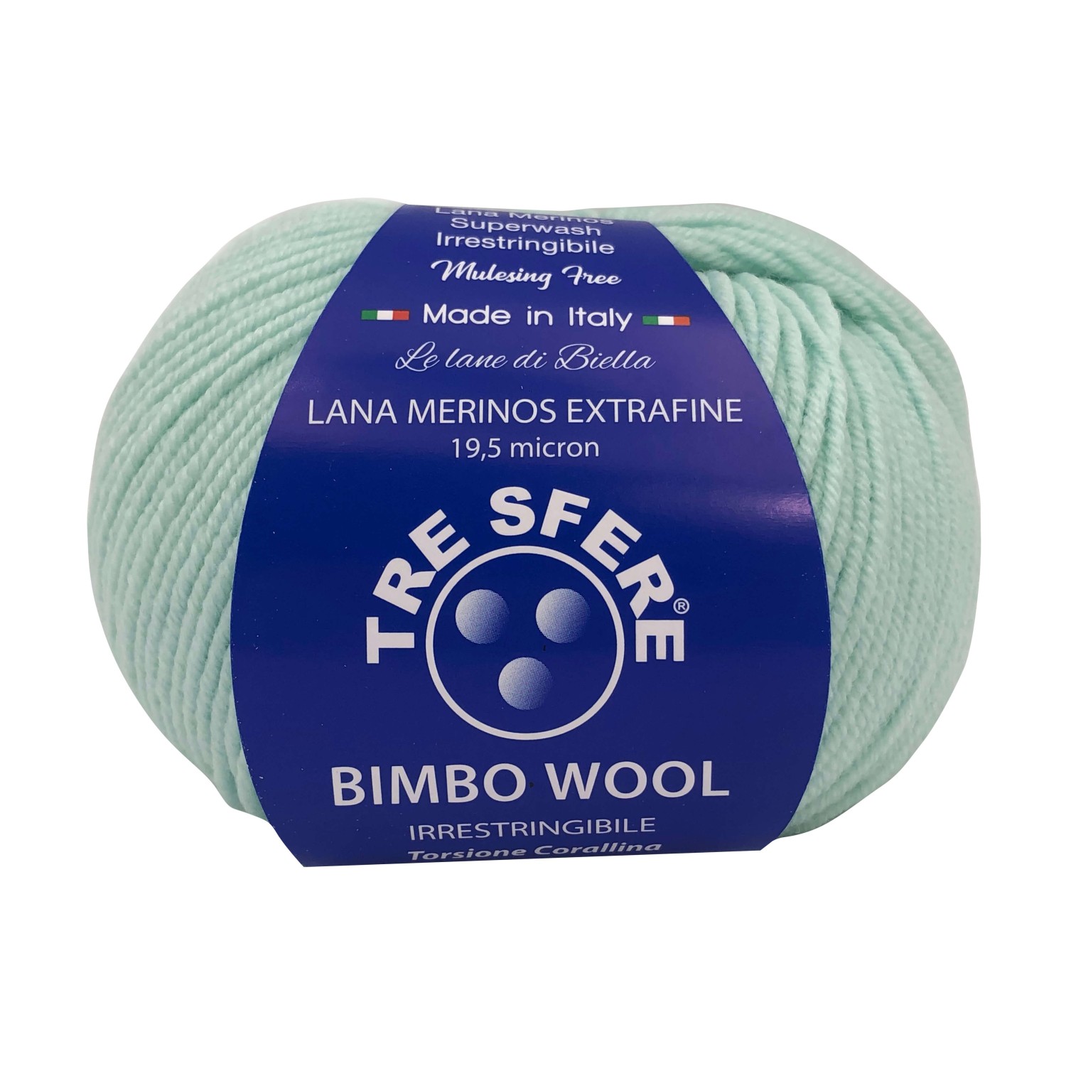 Gomitolo di pura lana merinos extrafine Bimbo Wool da 50 gr. +- 145 mt. della Tre Sfere