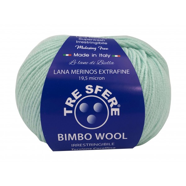 Gomitolo di pura lana merinos extrafine Bimbo Wool da 50 gr. +- 145 mt. della Tre Sfere