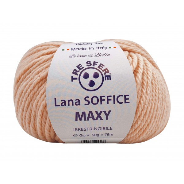 Gomitolo Lana Soffice Maxy Tre Sfere 50% lana 50% dralon lunghezza +- 75 mt. ferri o unc.6/7