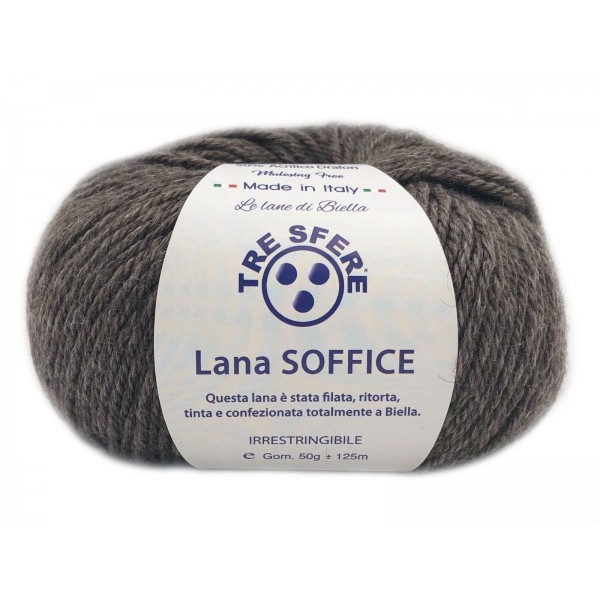Gomitolo Lana Soffice Tre Sfere 50% Lana 50% Dralon +- 125 mt. ferri o unc. 4/5