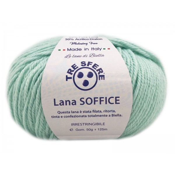 Gomitolo Lana Soffice Tre Sfere 50% Lana 50% Dralon +- 125 mt. ferri o unc. 4/5