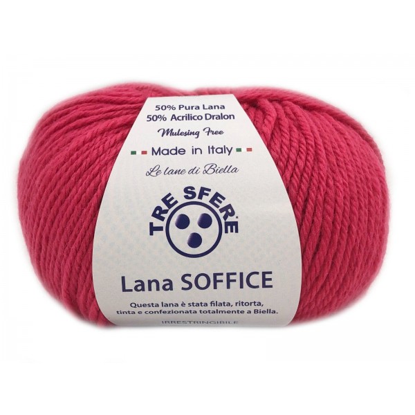 Gomitolo Lana Soffice Tre Sfere 50% Lana 50% Dralon +- 125 mt. ferri o unc. 4/5