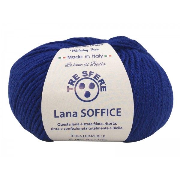 Gomitolo Lana Soffice Tre Sfere 50% Lana 50% Dralon +- 125 mt. ferri o unc. 4/5
