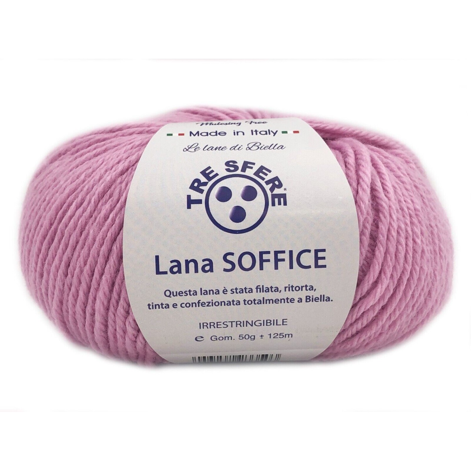 Gomitolo Lana Soffice Tre Sfere 50% Lana 50% Dralon +- 125 mt. ferri o unc. 4/5