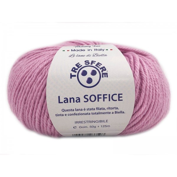 Gomitolo Lana Soffice Tre Sfere 50% Lana 50% Dralon +- 125 mt. ferri o unc. 4/5