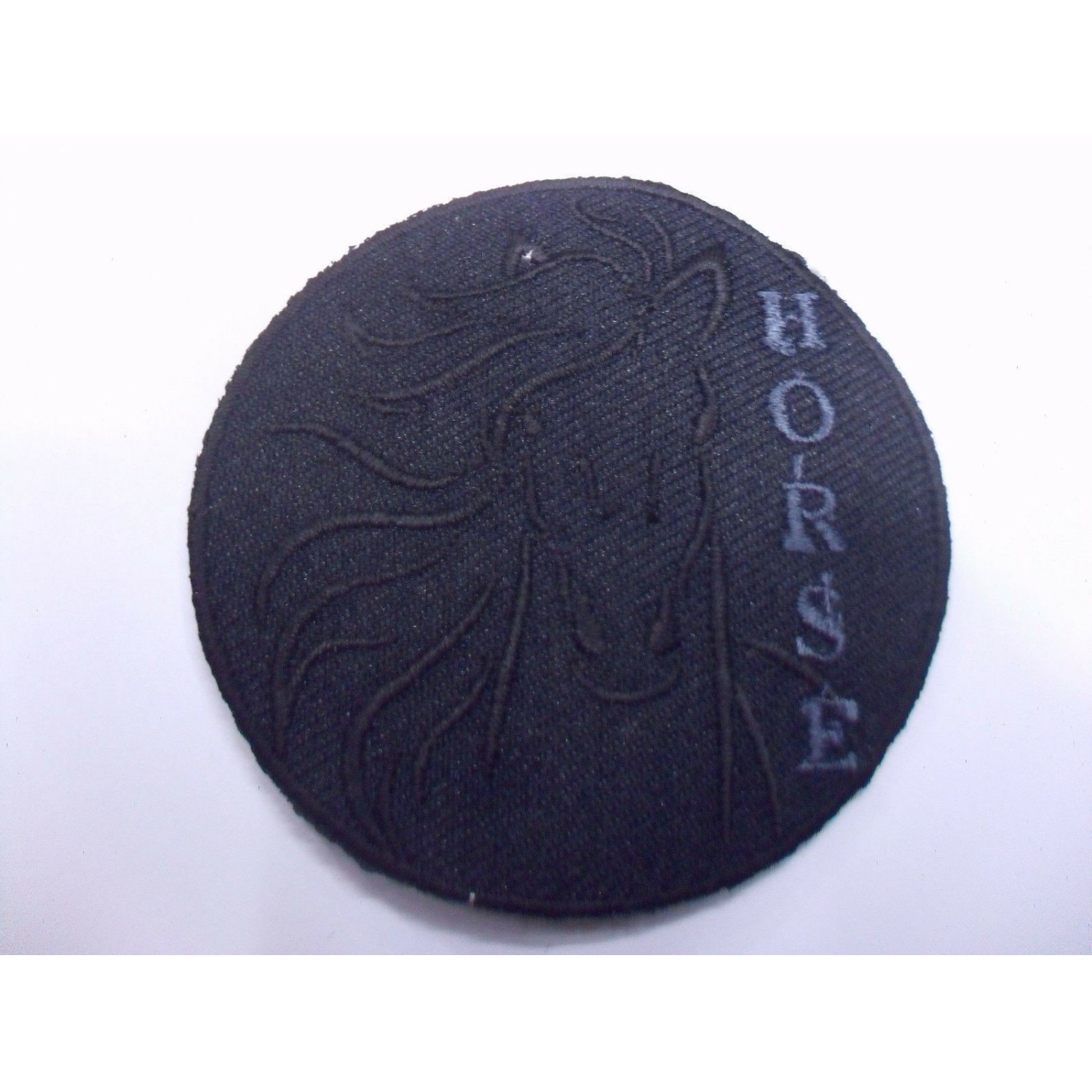 TOPPA PATCH TONDA RICAMO SU TESSUTO. "HORSE" TERMO O CUCIRE DIAMETRO 6,1 CM.