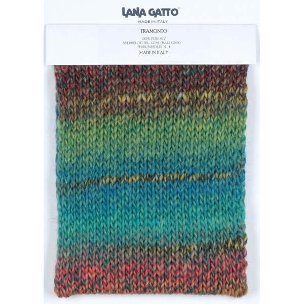 Gomitolo moda 50 gr. 90 mt. Lana Gatto "Tramonto" 100% lana vergine
