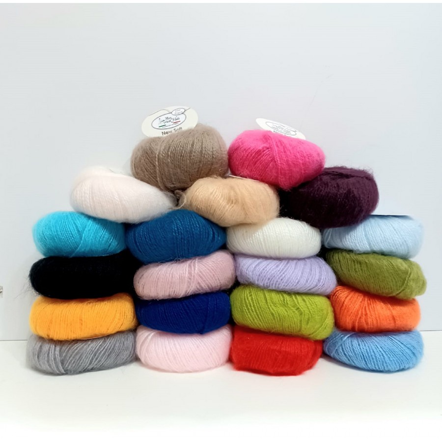 Gomitolo 25 gr. 100 mt. New Soft Mohair 50% mohair 50% acrilico Miss Tricot