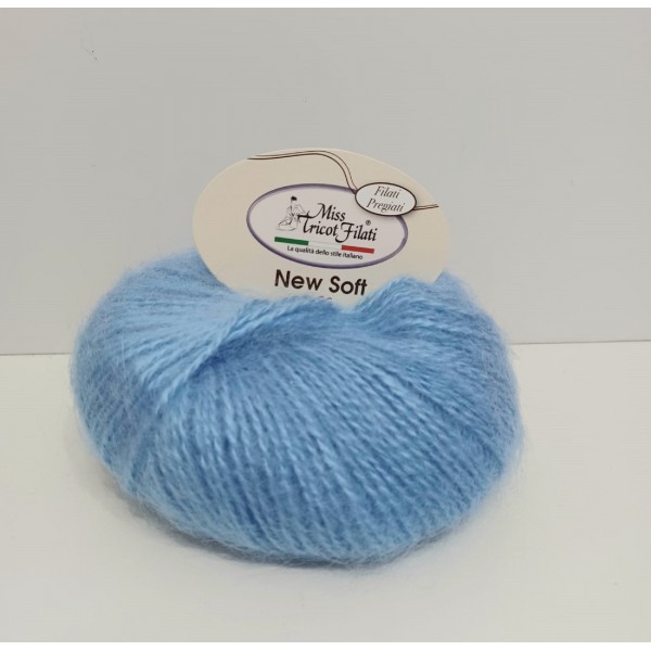 Gomitolo 25 gr. 100 mt. New Soft Mohair 50% mohair 50% acrilico Miss Tricot