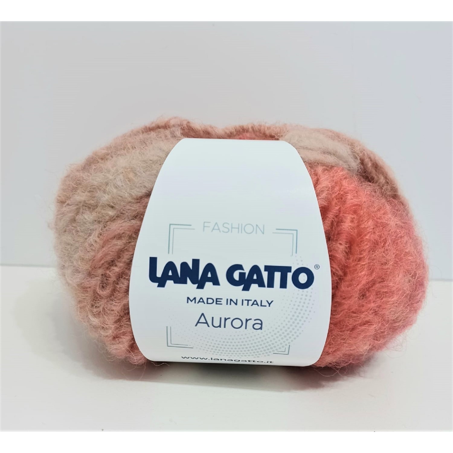 Gomitolo moda 50 gr. 50 mt. Lana Gatto "Aurora" 100% lana vergine ferri 7