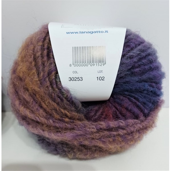 Gomitolo moda 50 gr. 50 mt. Lana Gatto "Aurora" 100% lana vergine ferri 7