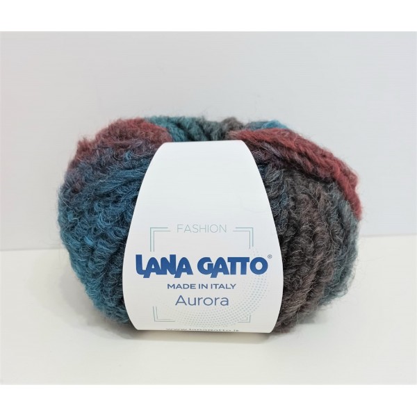 Gomitolo moda 50 gr. 50 mt. Lana Gatto "Aurora" 100% lana vergine ferri 7