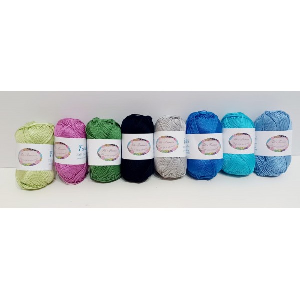 Gomitolo da 50 gr. "Furore" Fili e Fantasia 100% cotone gasato mercerizzato 125 mt. alta qualità (64 colori)