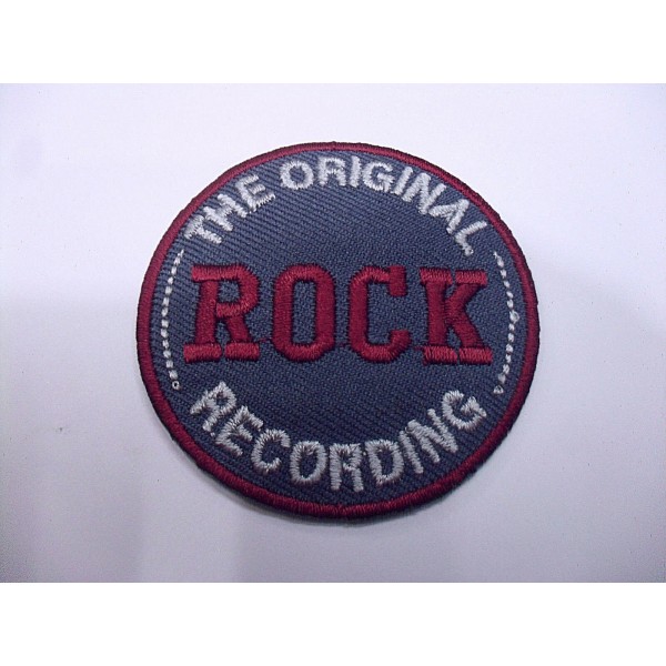 TOPPA PATCH TONDA RICAMO SU TESSUTO "ROCK RECORDING" TERMO O CUCIRE DIAM. 5,5 cm