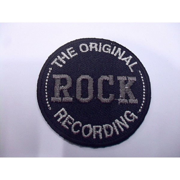 TOPPA PATCH TONDA RICAMO SU TESSUTO "ROCK RECORDING" TERMO O CUCIRE DIAM. 5,5 cm