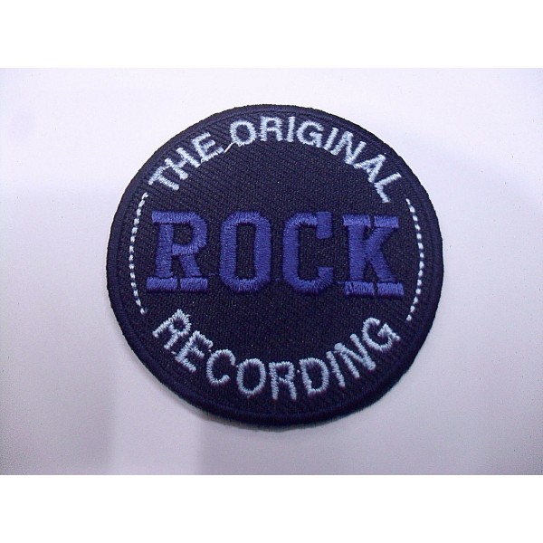 TOPPA PATCH TONDA RICAMO SU TESSUTO "ROCK RECORDING" TERMO O CUCIRE DIAM. 5,5 cm