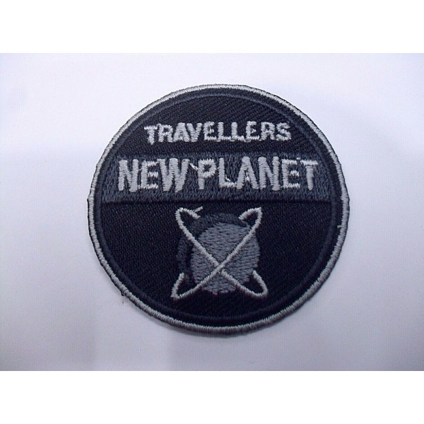 TOPPA PATCH TONDA RICAMO SU TESSUTO "NEW PLANET" TERMO O CUCIRE DIAM. 5,1 cm