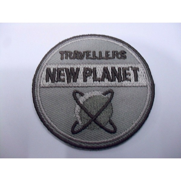 TOPPA PATCH TONDA RICAMO SU TESSUTO "NEW PLANET" TERMO O CUCIRE DIAM. 5,1 cm