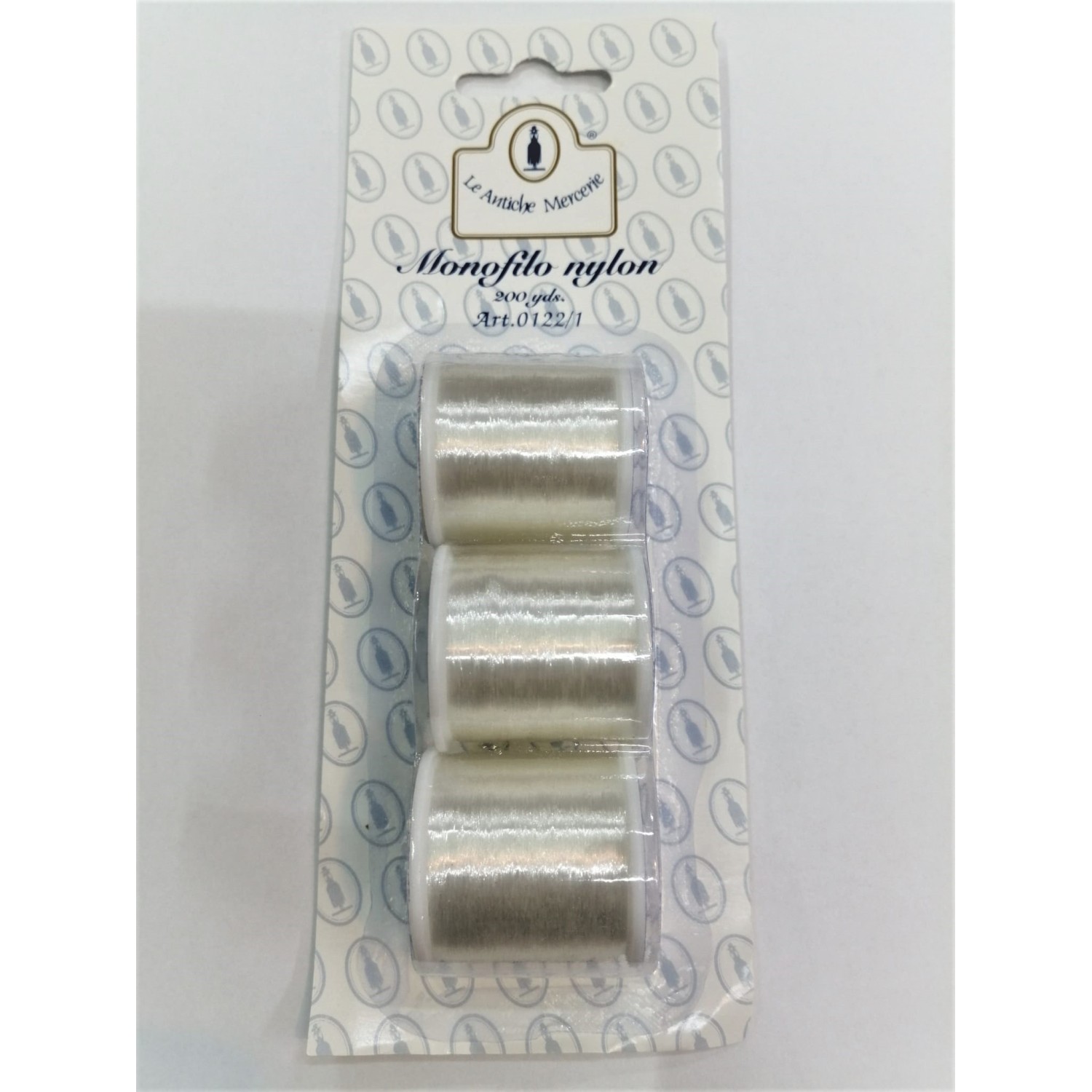 3 SPOLE FILO CUCIRINO INVISIBILE MARCA ANTICHE MERCERIE POLIESTERE 100%  200 mt.