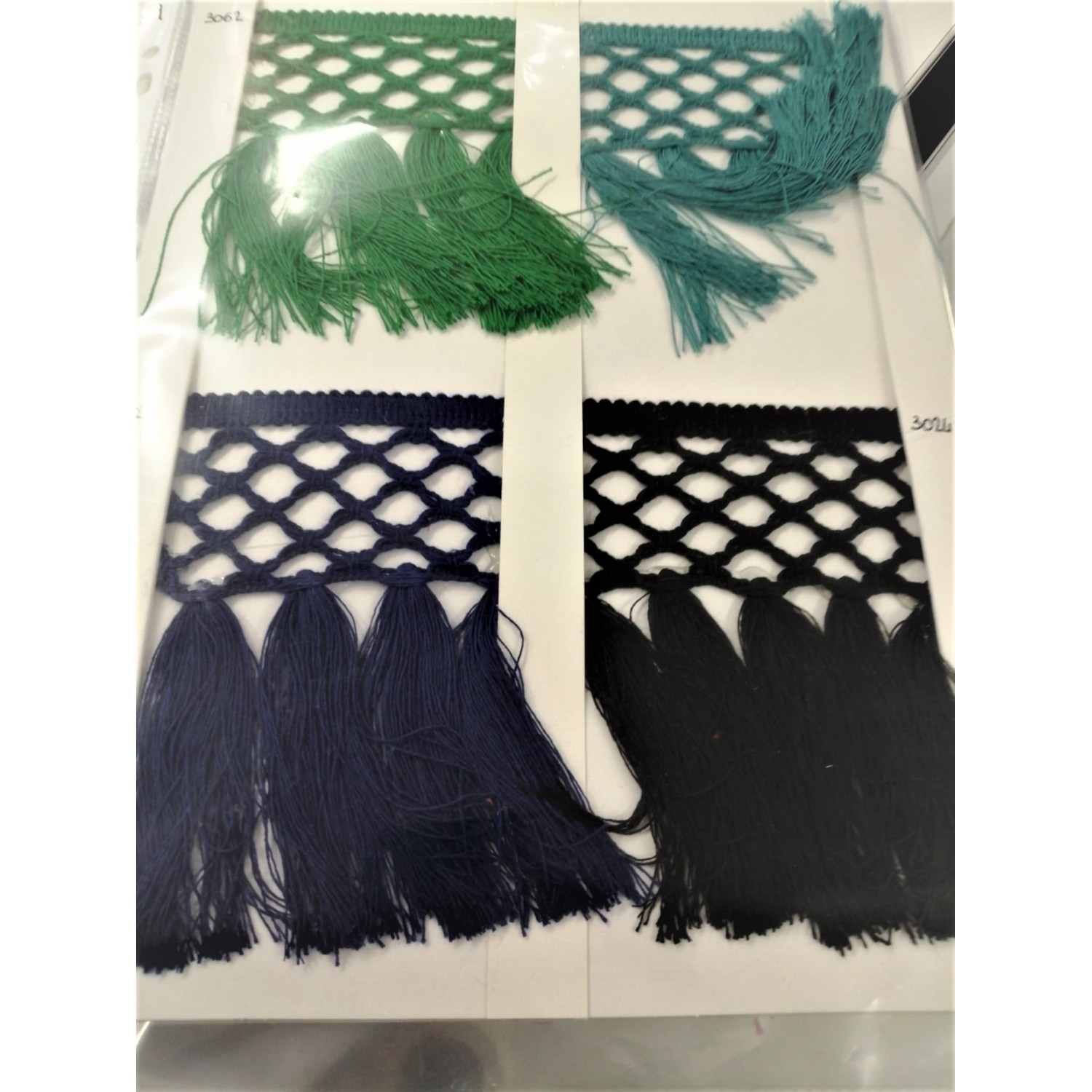 Passamaneria frangia in cotone altezza 12,5 cm. per decorazioni varie, 50 cm. vari colori