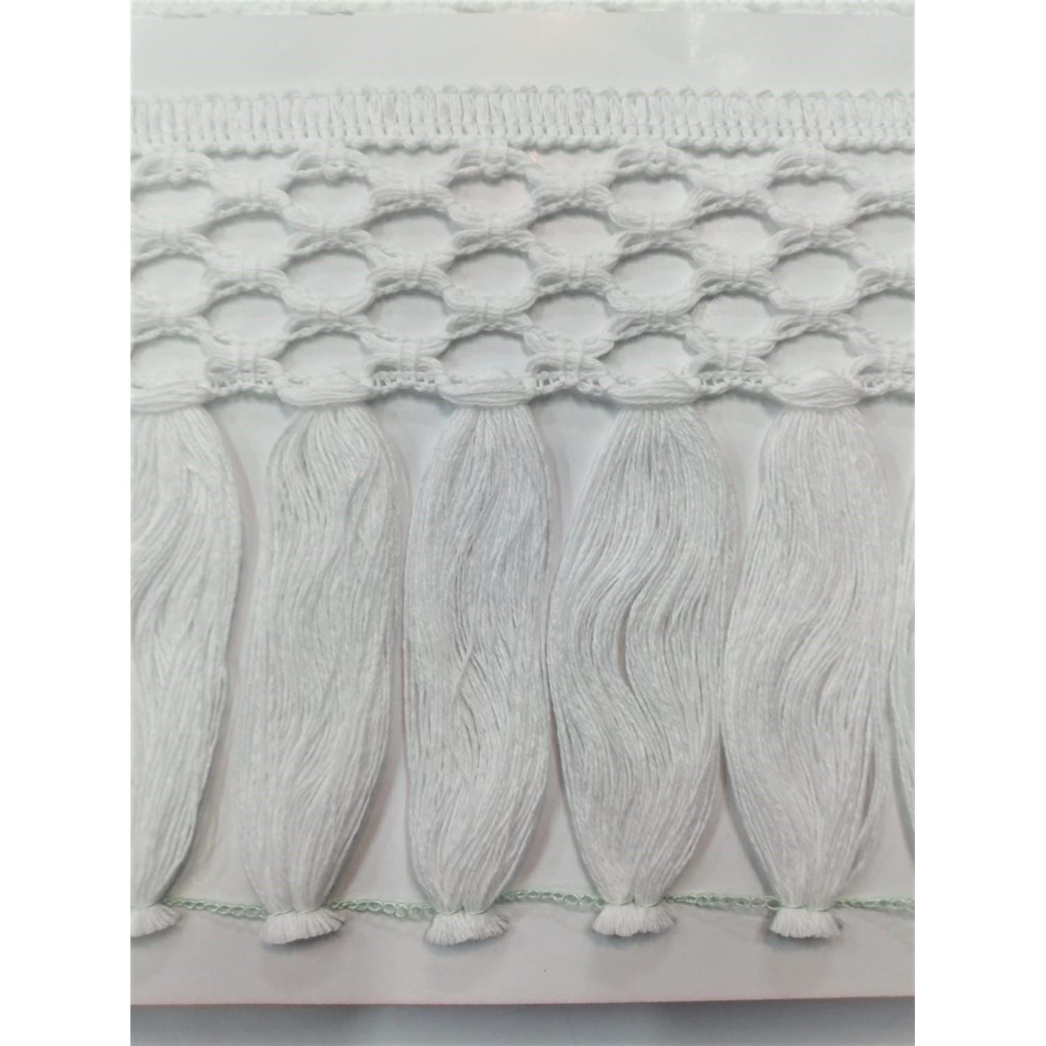 Passamaneria frangia in cotone altezza 12,5 cm. per decorazioni varie, 50 cm. vari colori