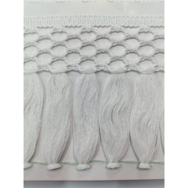 Passamaneria frangia in cotone altezza 12,5 cm. per decorazioni varie, 50 cm. vari colori