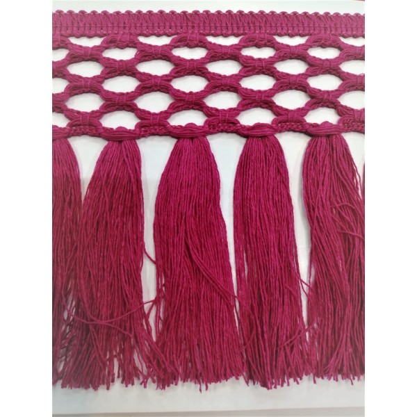Passamaneria frangia in cotone altezza 12,5 cm. per decorazioni varie, 50 cm. vari colori