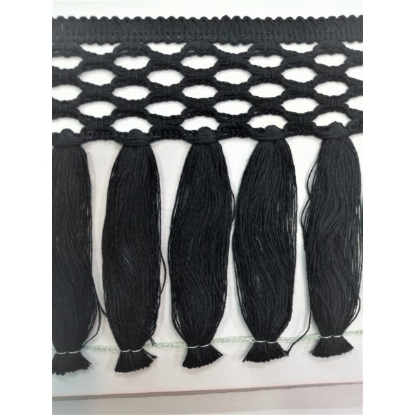 Passamaneria frangia in cotone altezza 12,5 cm. per decorazioni varie, 50 cm. vari colori