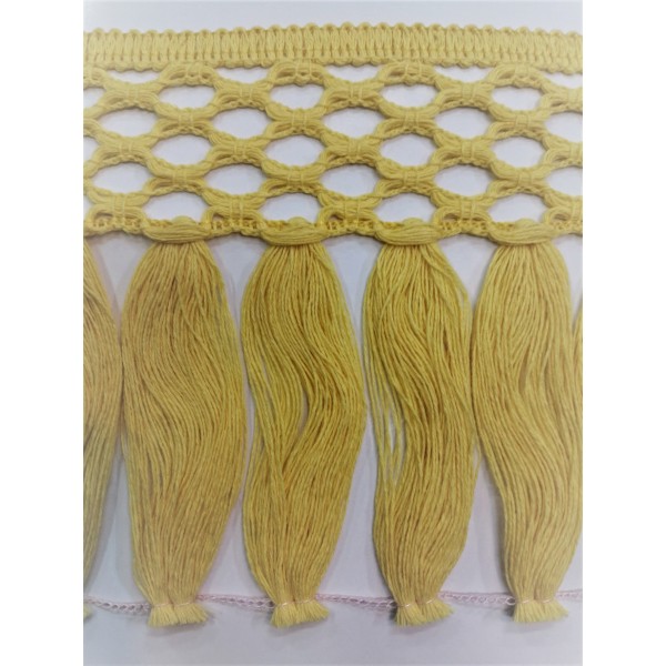 Passamaneria frangia in cotone altezza 12,5 cm. per decorazioni varie, 50 cm. vari colori