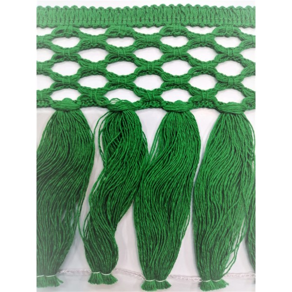 Passamaneria frangia in cotone altezza 12,5 cm. per decorazioni varie, 50 cm. vari colori